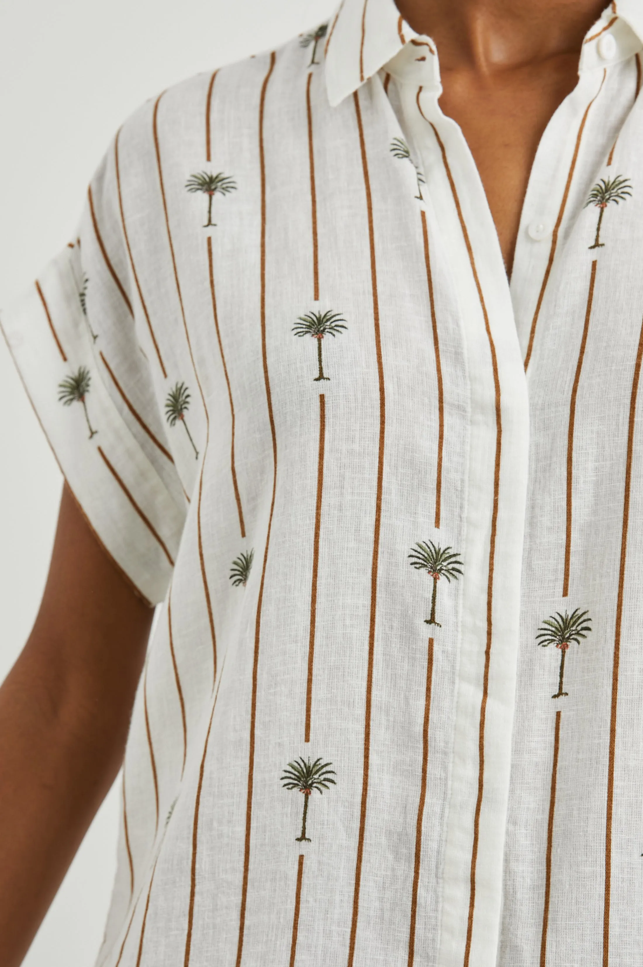 JAMIE STRIPE PALMS SHORT SLEEVE SHIRT