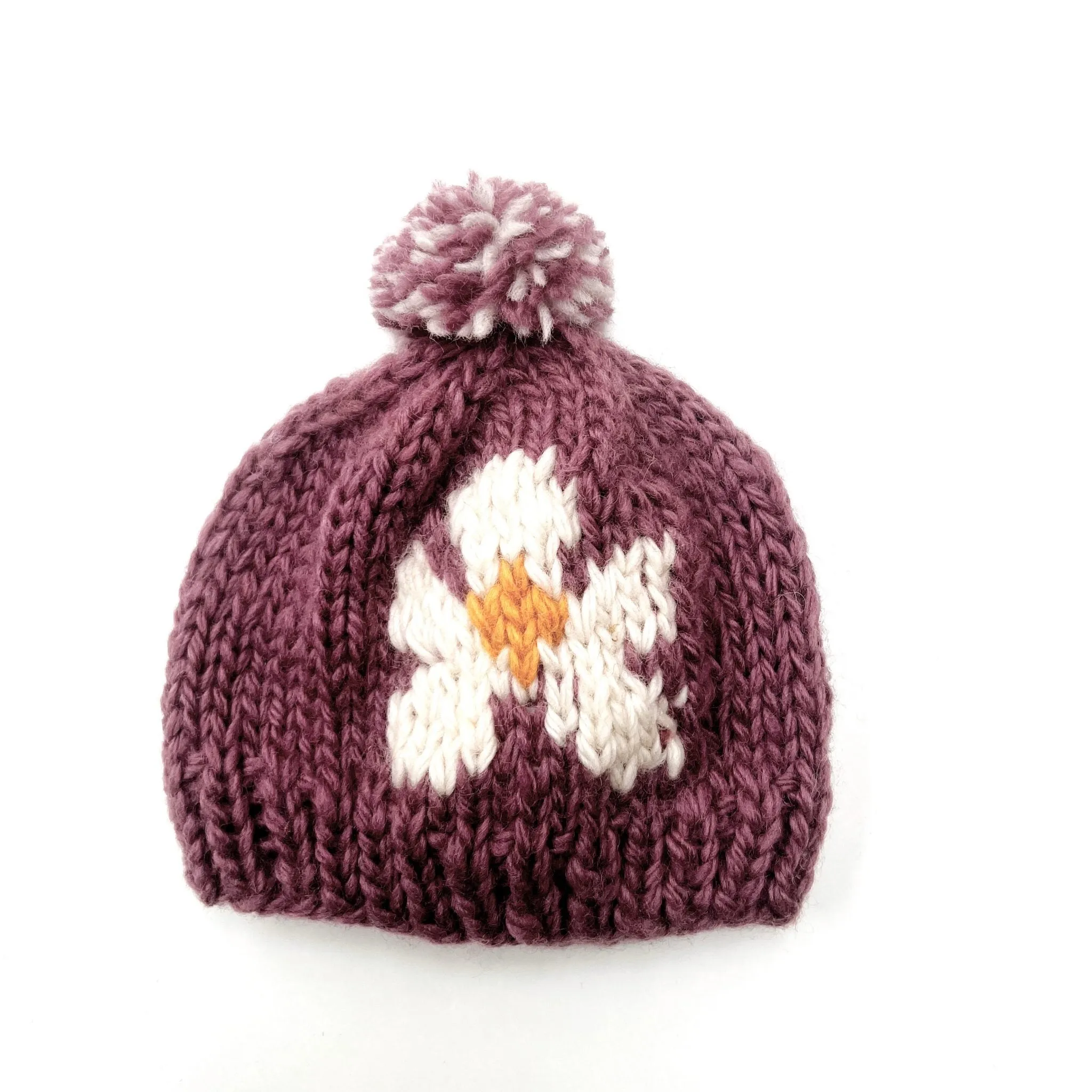 Knitted Flower hat - Pebble