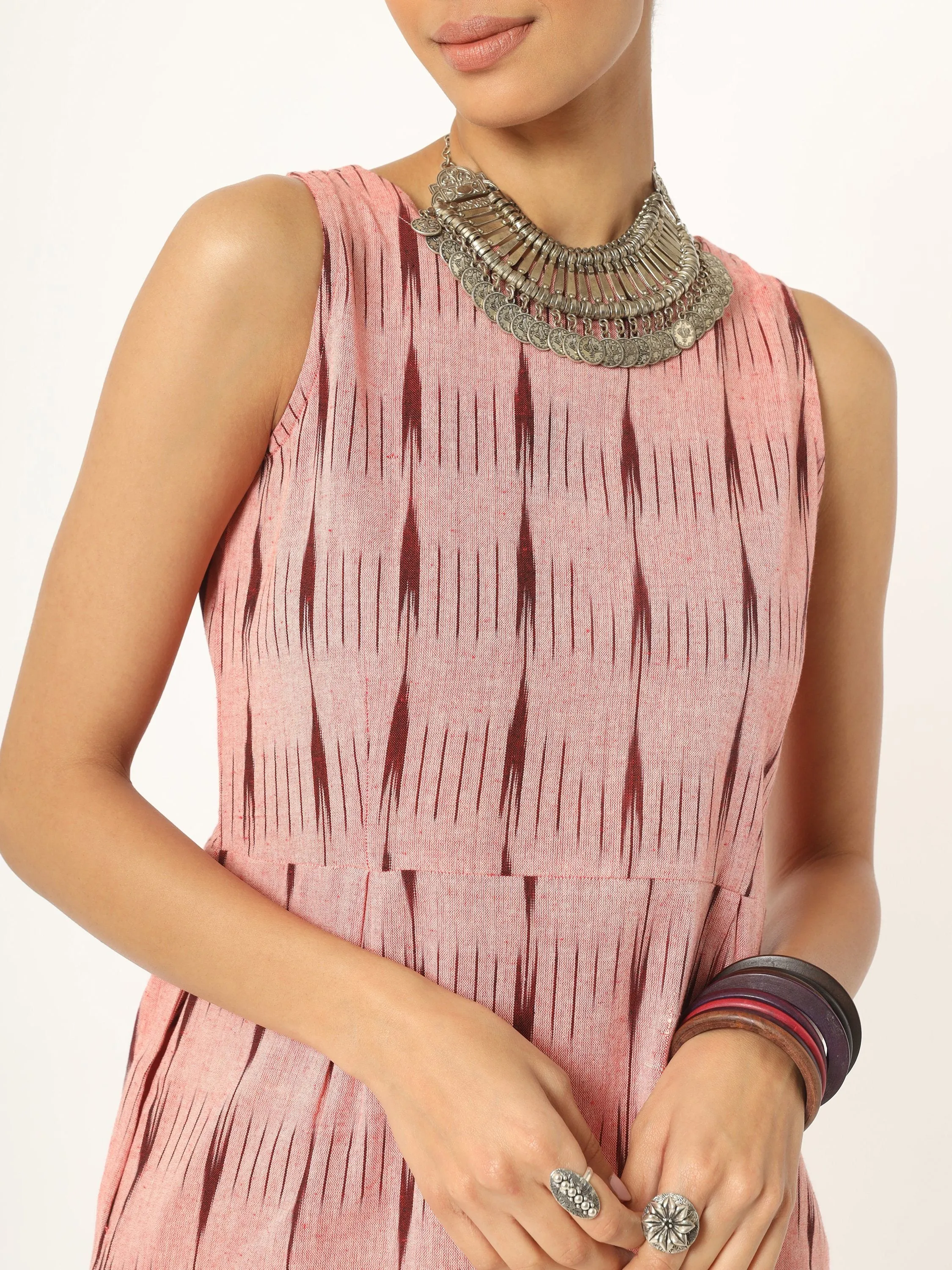 Light Pink Ikat Shift Dress