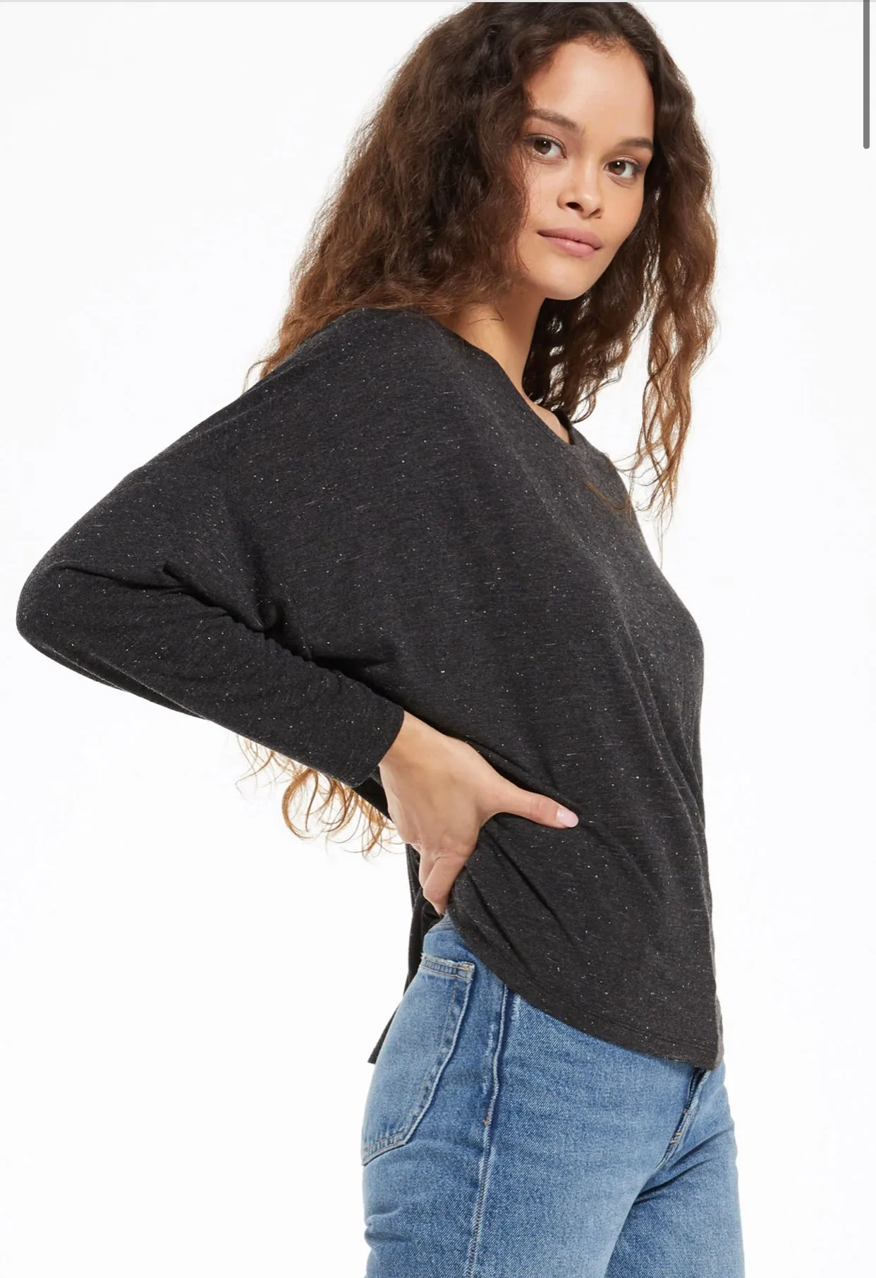 Long Sleeve Speckled Tee