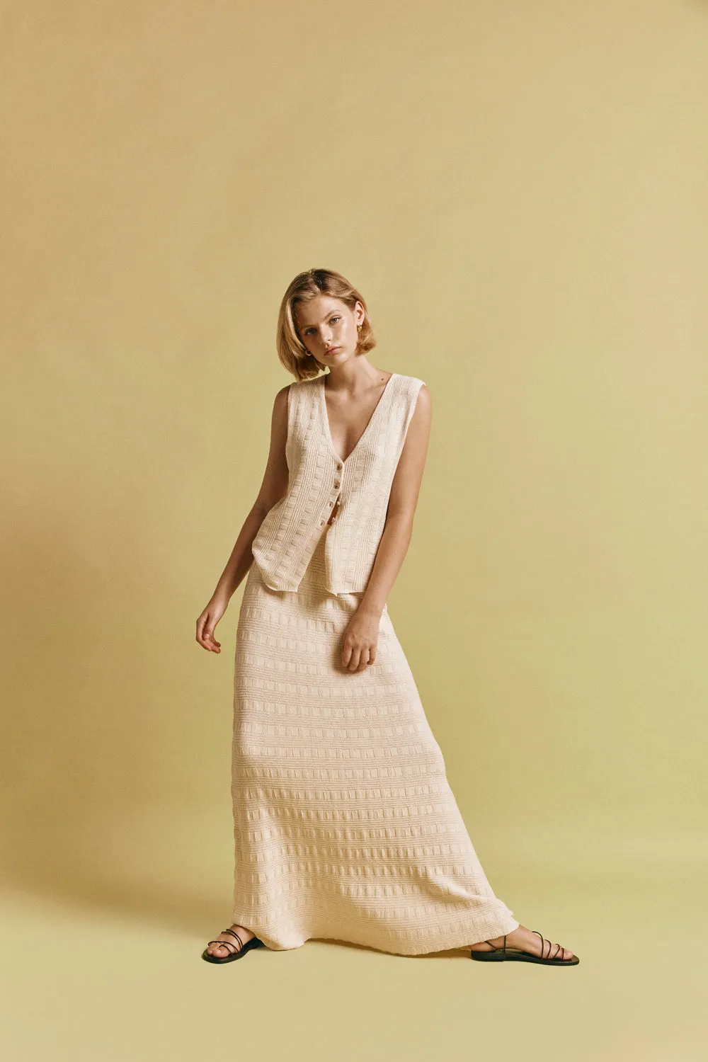 Lucinda Knit Vest Cream