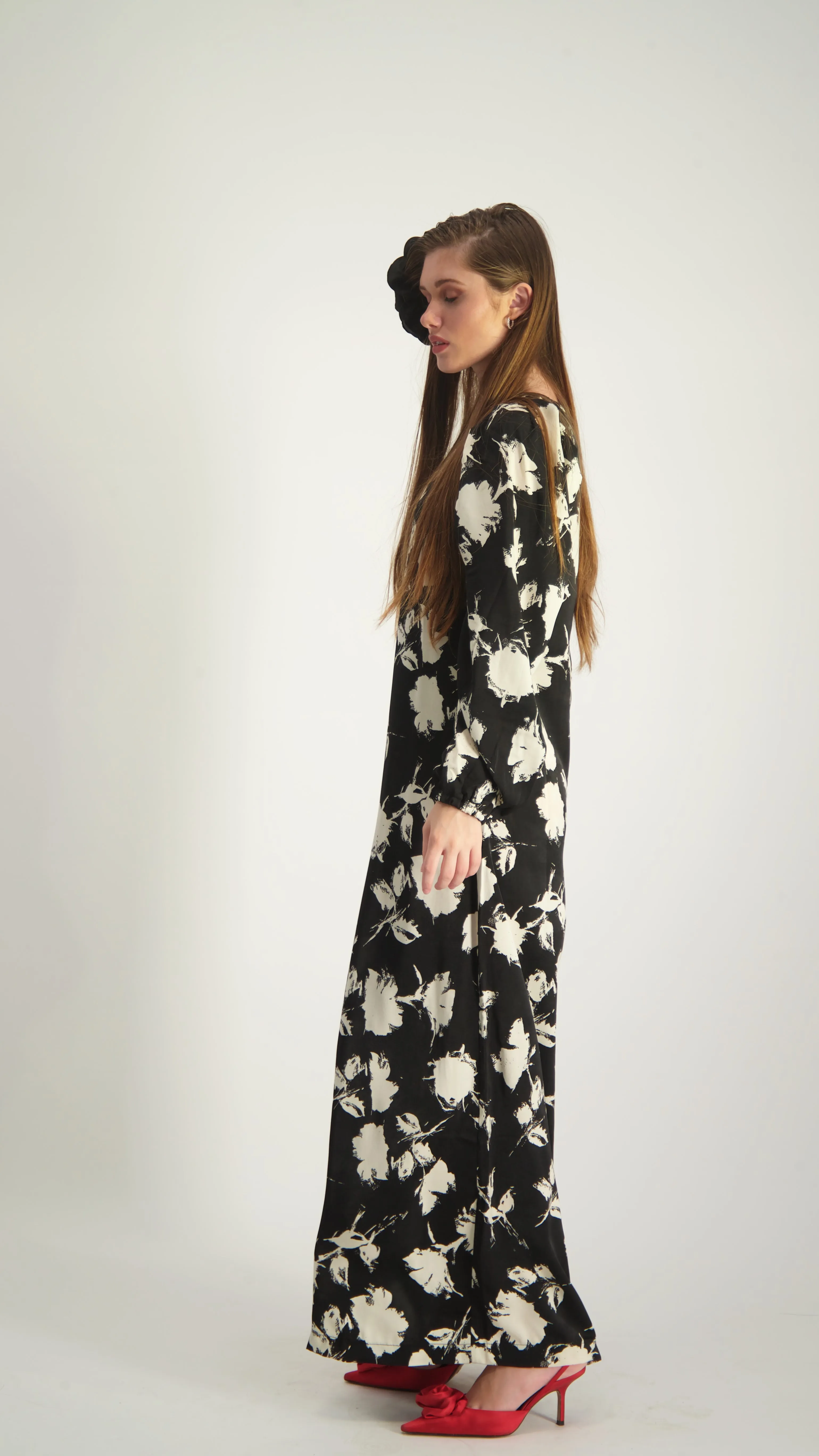 Maxi Elegant Dress / Stone & Black