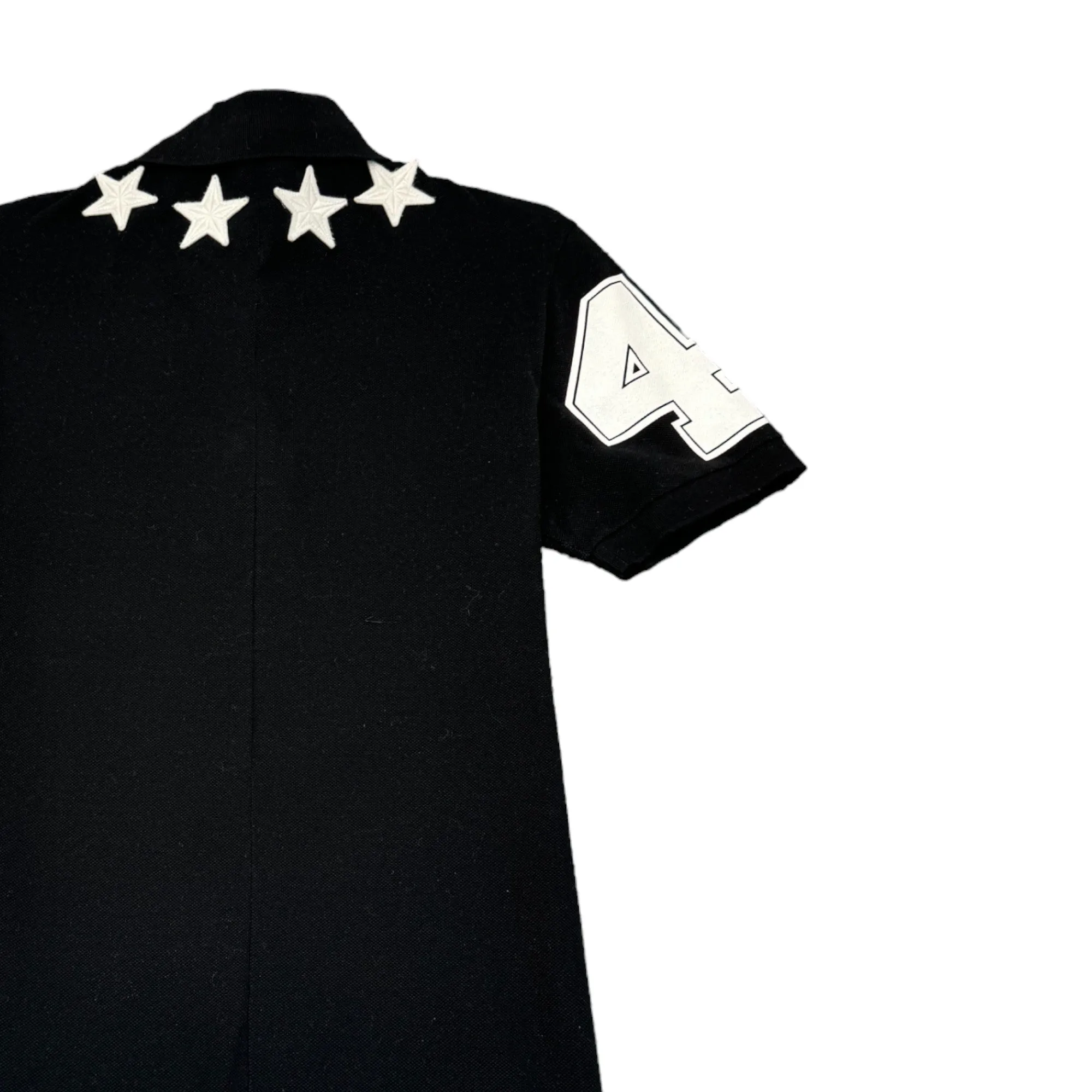 Men's Embroidered Logo Polo Shirt Black Size S