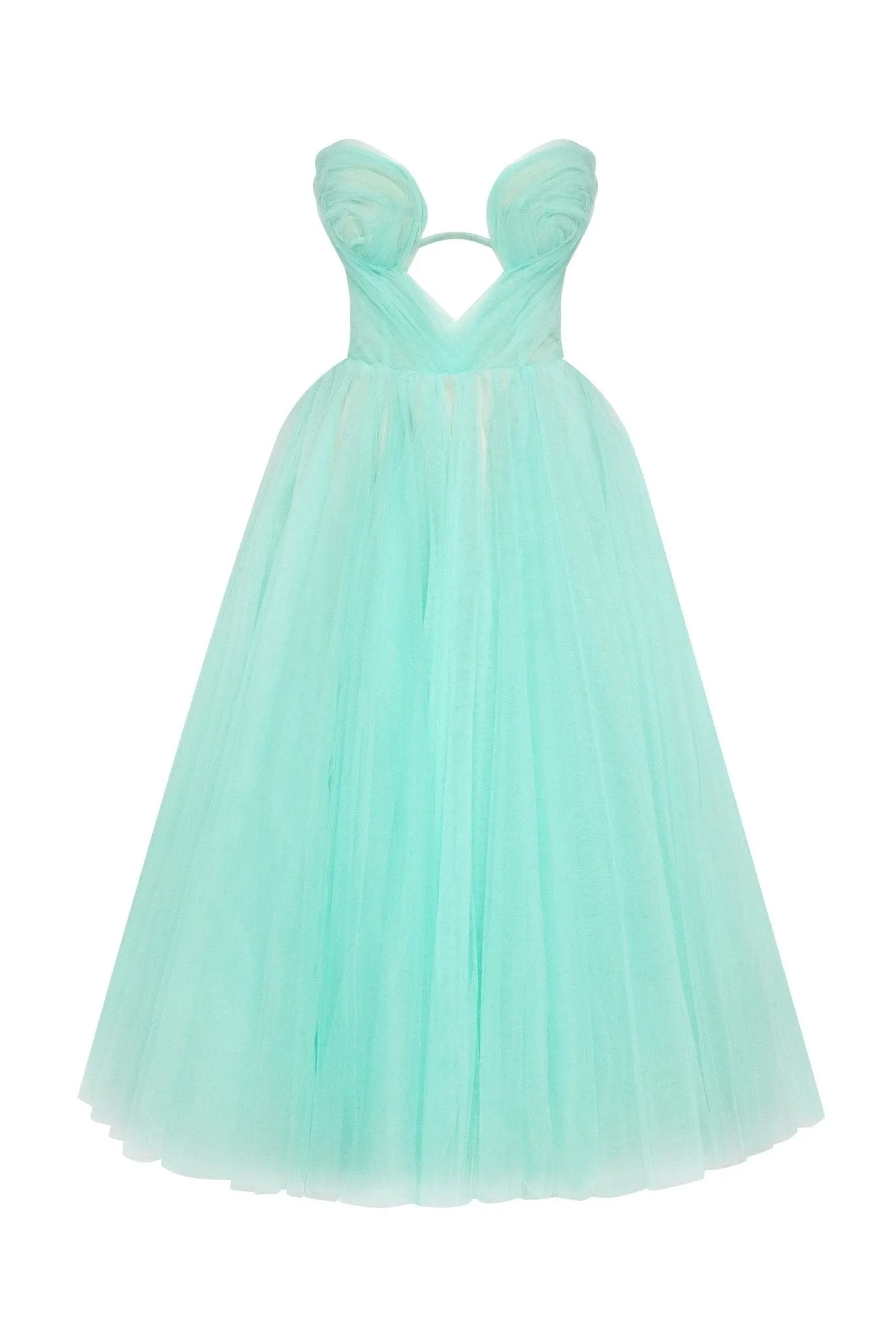 Mint green tender midi tulle dress