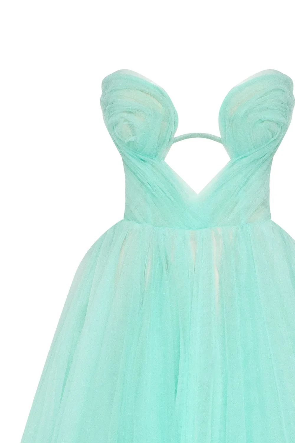 Mint green tender midi tulle dress