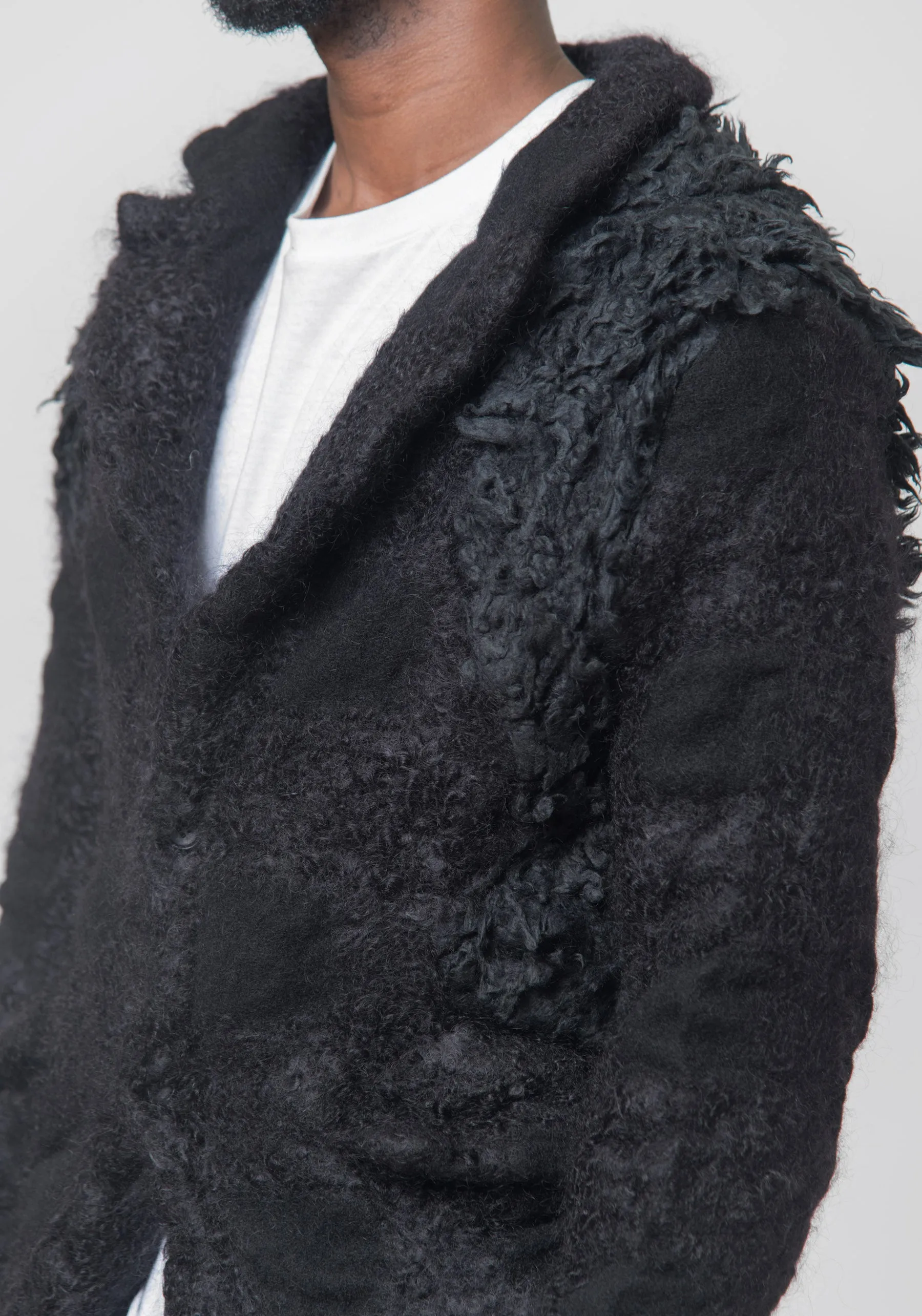 Mohair Faux Fur Jacket Black PL-J028