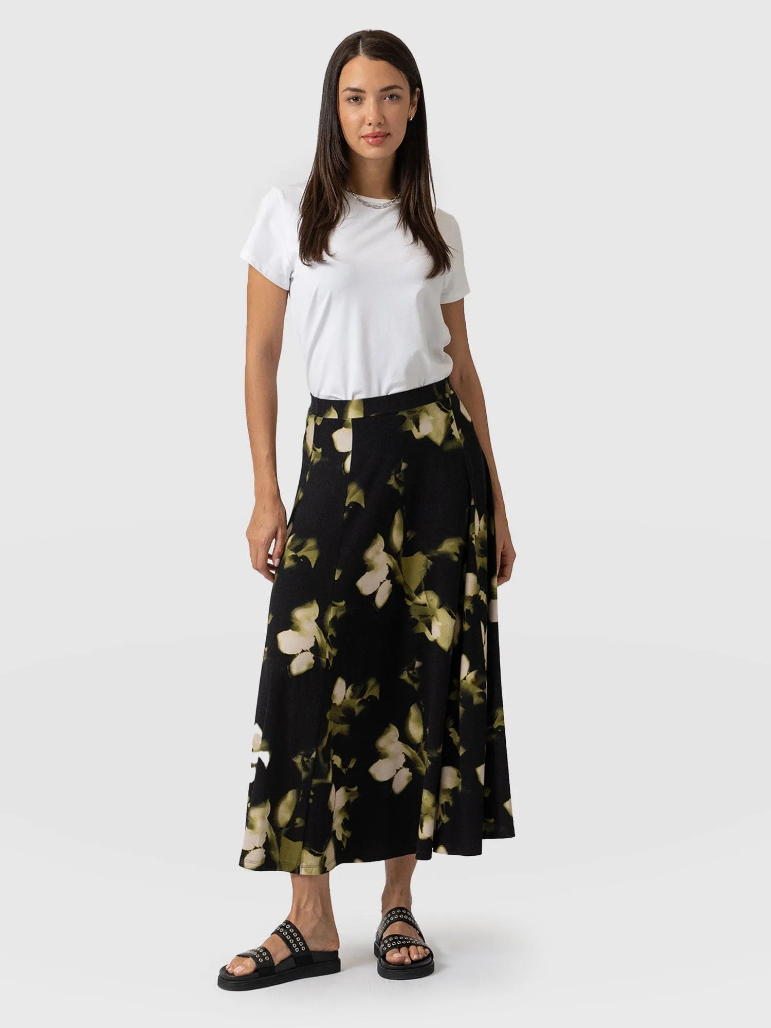 Nora A-Line Skirt - Green Aurora