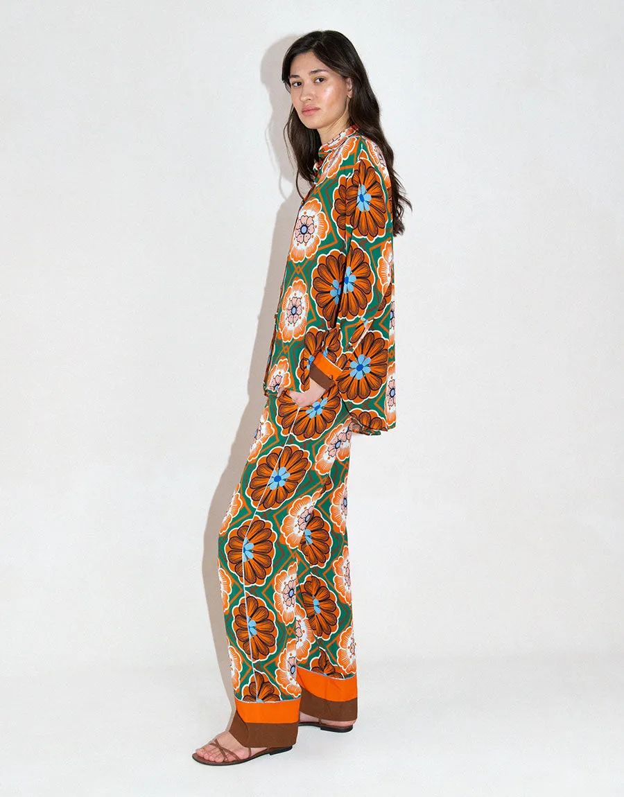 Nova Crepe Shirt - Flower Pop Orange