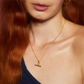 Real Gold-Plated T-Bar Necklace