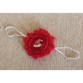 Red Shabby Headband with Crystal