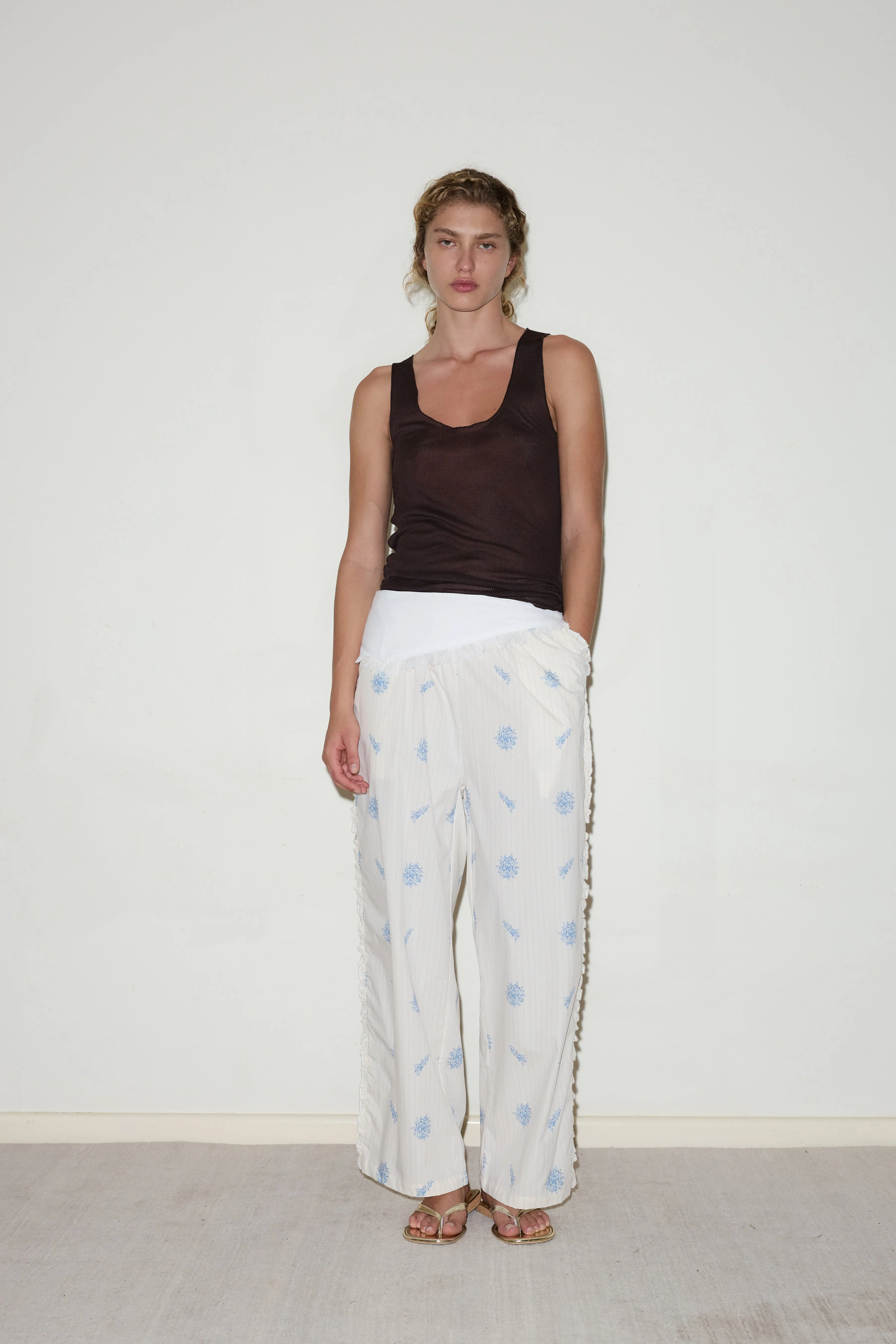 Ruffle Pant - Sea Flower