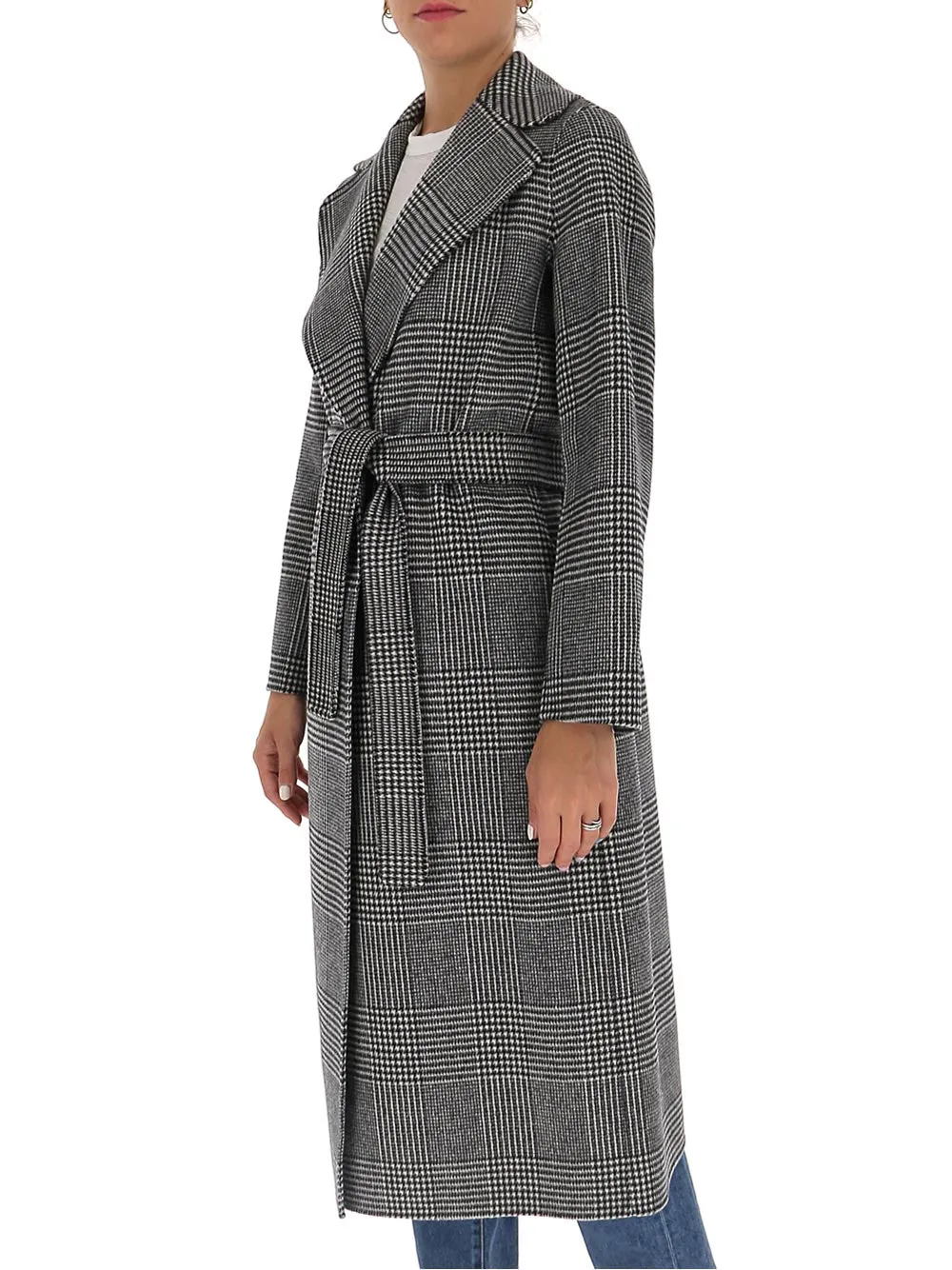 'S Max Mara Checked Belted Coat