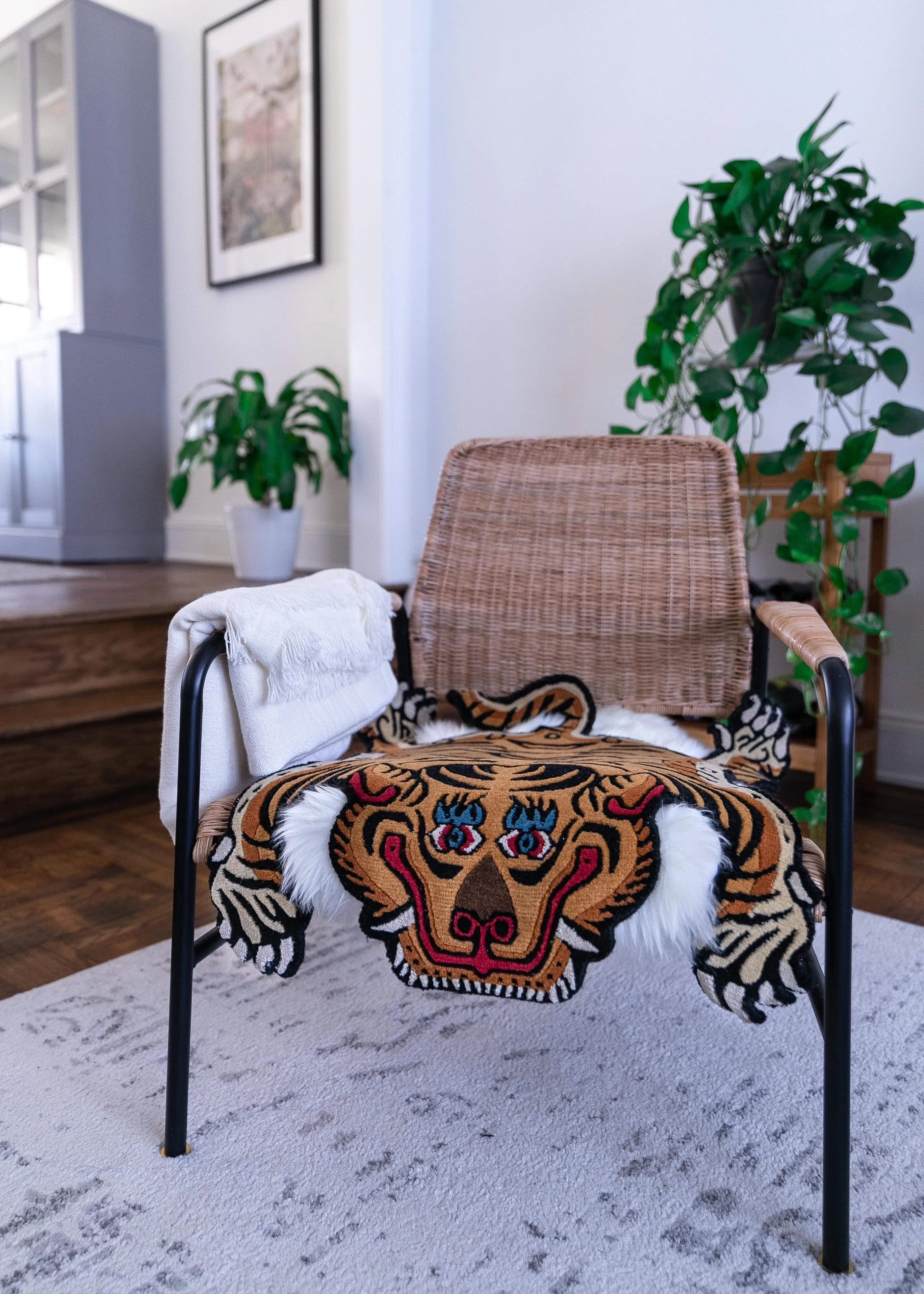 Silk Tibetan tiger rug