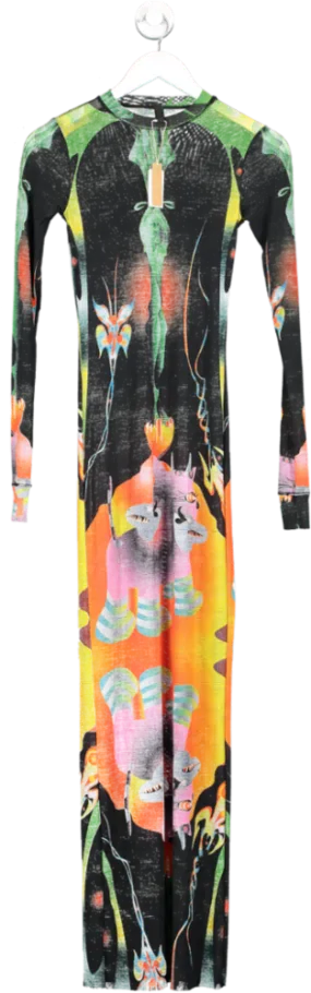 SKIMS Black Obsidian Print Maxi Dress UK S