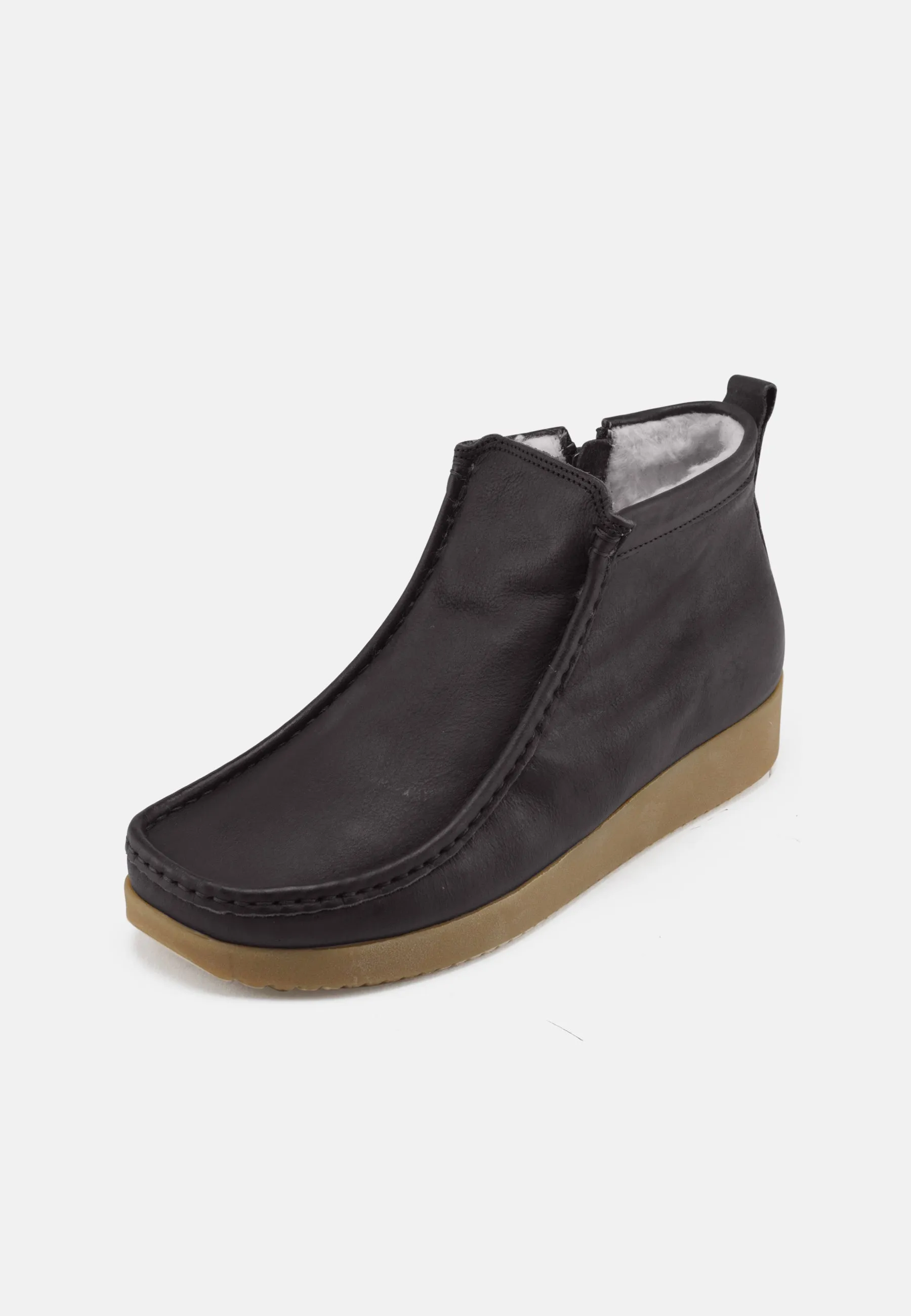 Sofia Varmforet støvle Oily Nubuck - Bison