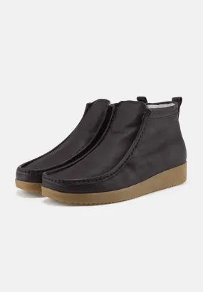 Sofia Varmforet støvle Oily Nubuck - Bison