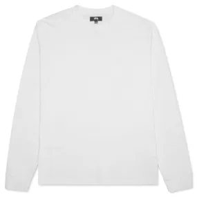 Stock Logo L/S Crew - White