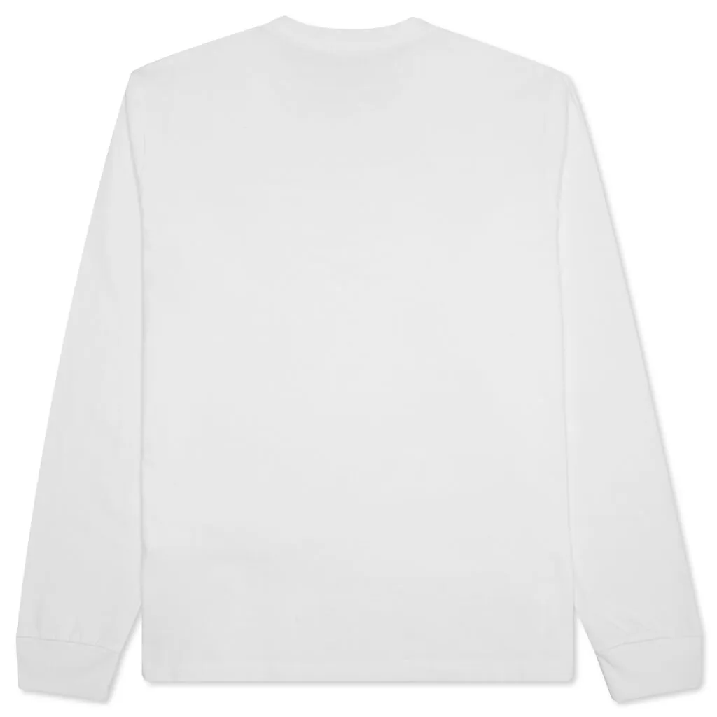 Stock Logo L/S Crew - White