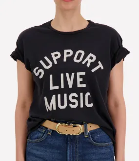 Support Live Music T-Shirt in Vintage Black