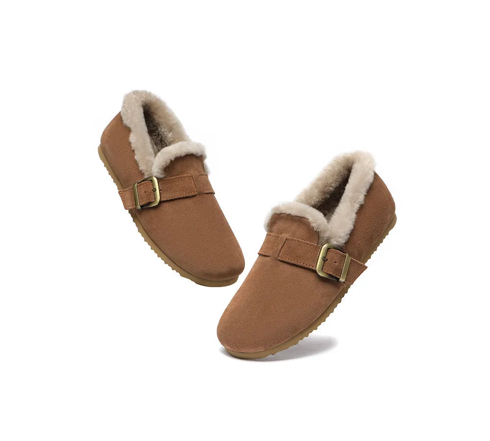 UGG Loafers Women Shearling Lined Suede Moccasins Mona